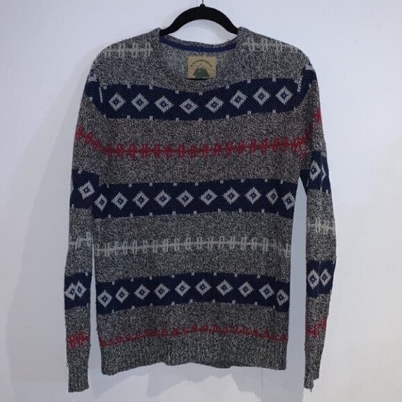 O’hanlon mills Skybreak Pattern Fair Isle Fisherman wool men Sweater size XS - Picture 2 of 12